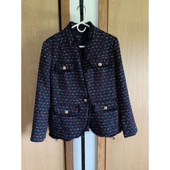 EUC Talbots Womens Multicolor Tweed Jacket With Gold Buttons - Picture 1 of 8